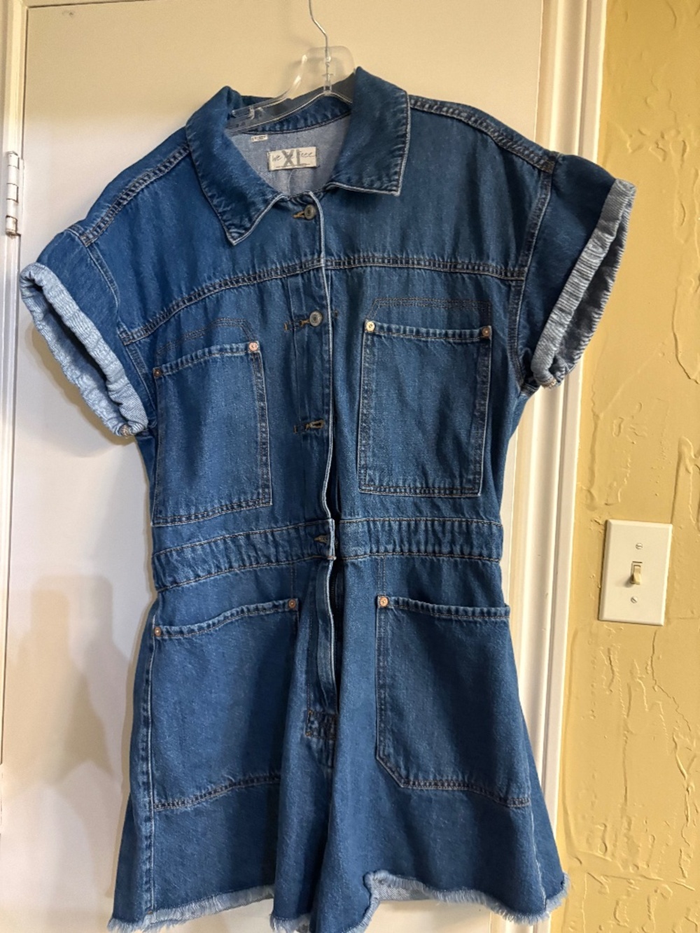 Free People denim romper